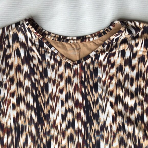 Catherines Shirt Womens 3X Top Blouse Animal Stripe Wood Nature Pattern 26/28 - Picture 2 of 12